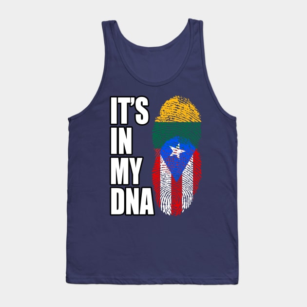 Puerto Rican And Lithuanian Mix DNA Flag Heritage Tank Top by Just Rep It!!